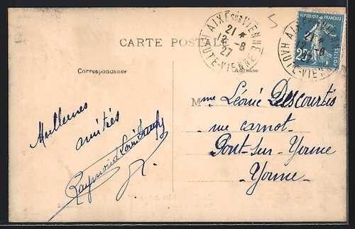 CPA Aixe-sur-Vienne, Le Pont et les restes du Château de Jeanne d´Albret 1927 - Picture 2 of 2