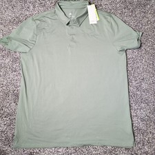 All In Motion Moisture Wicking Jersey Polo No Roll Collar Mens Large Camo Green