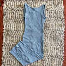 Fashion Nova Women's S Blue Maxi Dress Ribbed Bodycon Open Back Zip