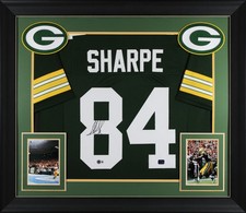 Sterling Sharpe Authentic Signed Green Pro Style Framed Jersey BAS Witnessed