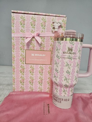 #ad Stanley x LoveShackFancy Ibiza Sunset 40oz Quencher H2.0 Tumbler Pink Floral NIB $69.50