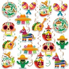 Cinco De Mayo Party Hanging Swirls Mexican Fiesta Decor Set 36 PCS