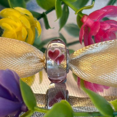 Pandora   Wilde Herzen Glas Murano Charm   