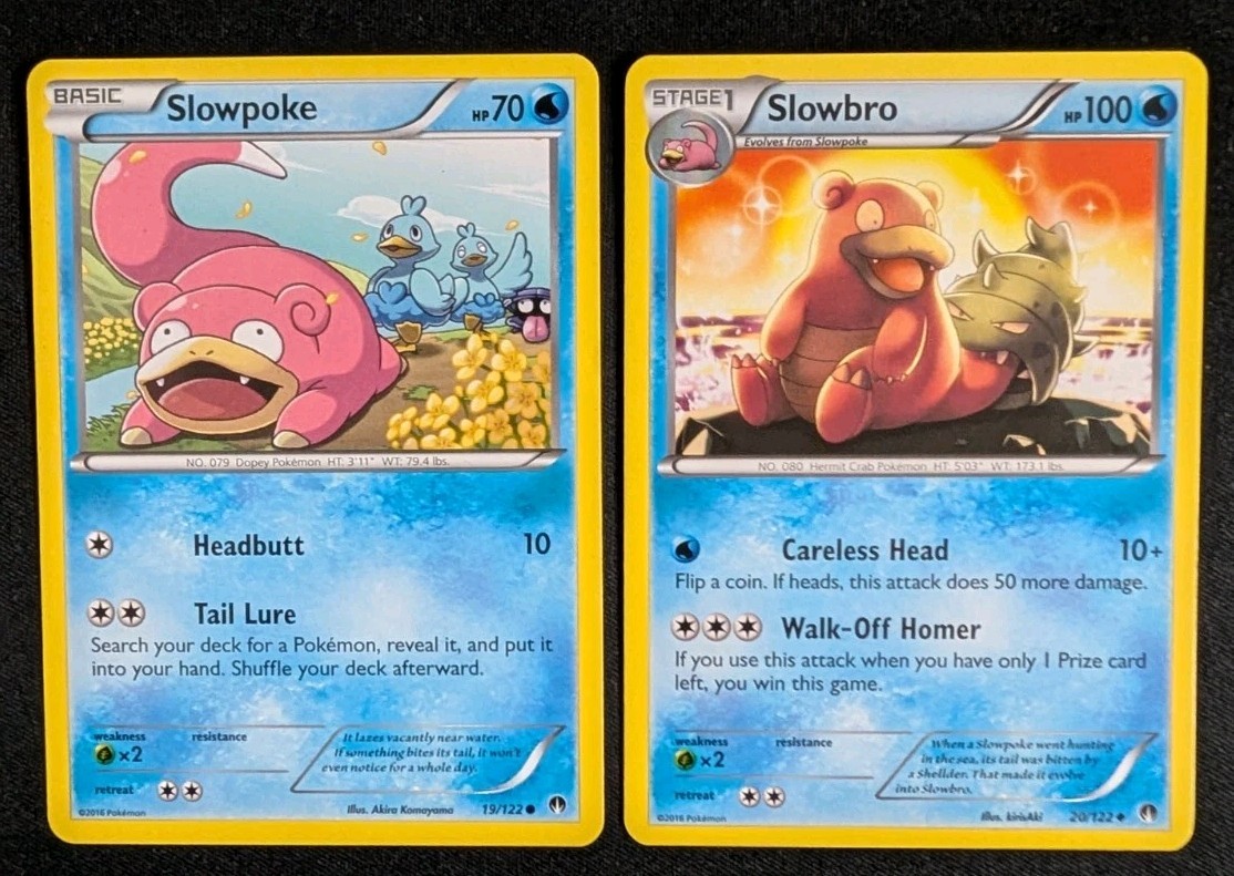 Pokémon Tcg Slowpoke 19/122 & Slowbro 20/122 BREAKpoint Non Holo LP