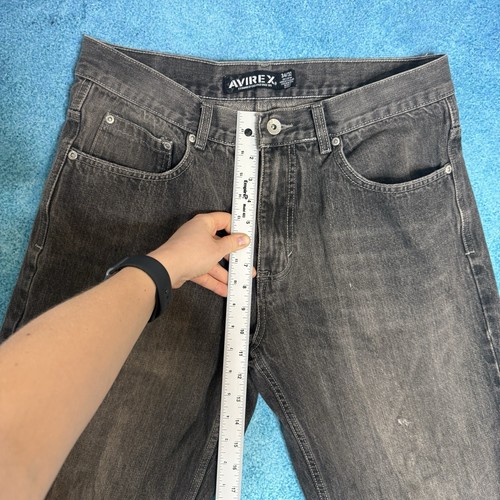 Avirex Jeans Men 34x32 Gray Straight Leg Fits 32x30 Vintage Y2K 100% Cotton - Picture 7 of 17