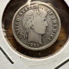 1898-P Barber Dime 90% Silver Average Circulation.  Free Shipping