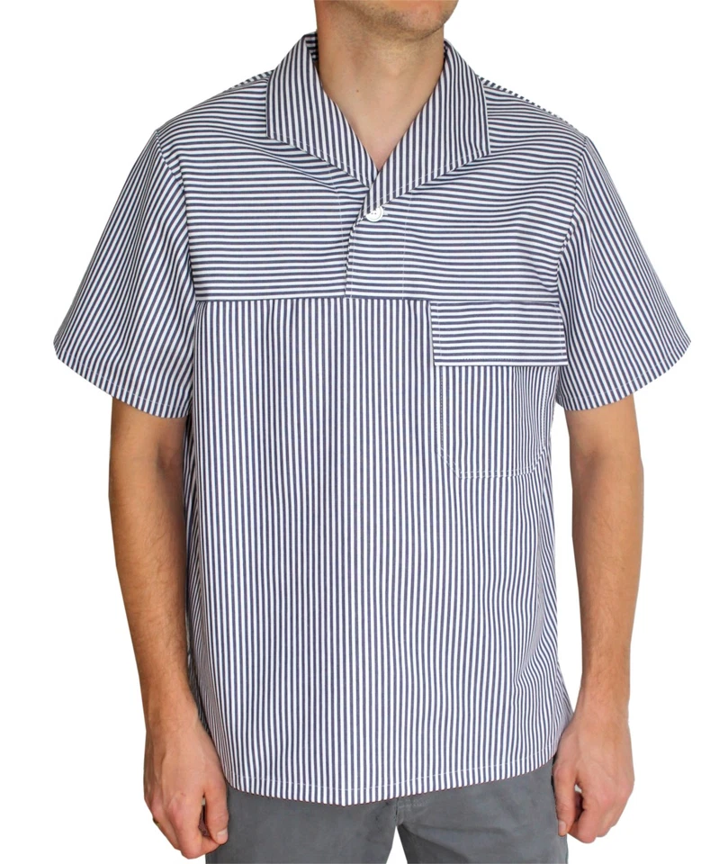 FLEIRO kurzarm Fleischerhemd - Fleischerbluse - Metzgerjacke Baumwolle