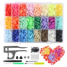 24Color Snap Plastic Fasteners Button with Pliers Tool No Sew Button for Cloth