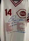 Pete Rose Autographed Signed Stat Jersey Baseball PSA Limited 500 Hit King 4256