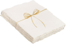 Cotton Watercolor Paper 25 Sheets 4 X 6 In, 300 GSM, Deckled Edge