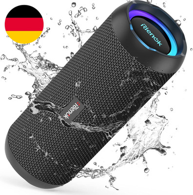 RIENOK Bluetooth Lautsprecher Mit Licht Bluetooth 5.3 Musikbox Bass Kabellos Box