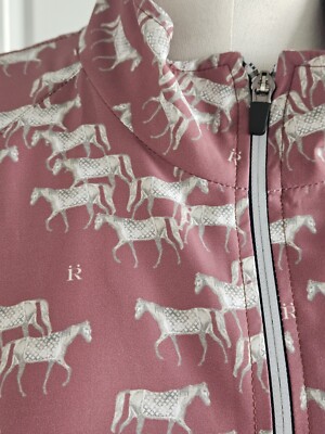 Ronner Sport Size XL Boutique Equestrian Horse Print Full Zip Jacket Rönner