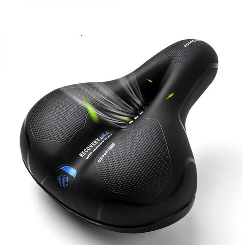 Selle Vélo Confort Gel Big Bum, Large Et Souple, Universelle Noire