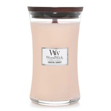 WoodWick Large Hourglass Candle Medium Pink Coastal Sunset Fragrance USA Made