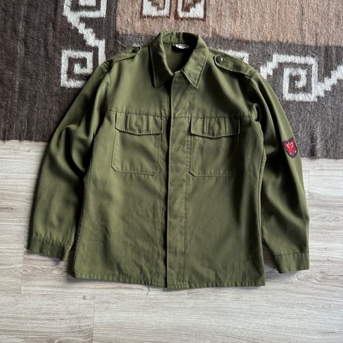 Vintage Albanian European Army Military Olive Green Jacket Size L - Picture 2 of 7