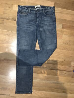 Max Mara Weekend Dark Denim Jeans UK 6 Fits 27 Waist (38 EU) Rhinestone Details