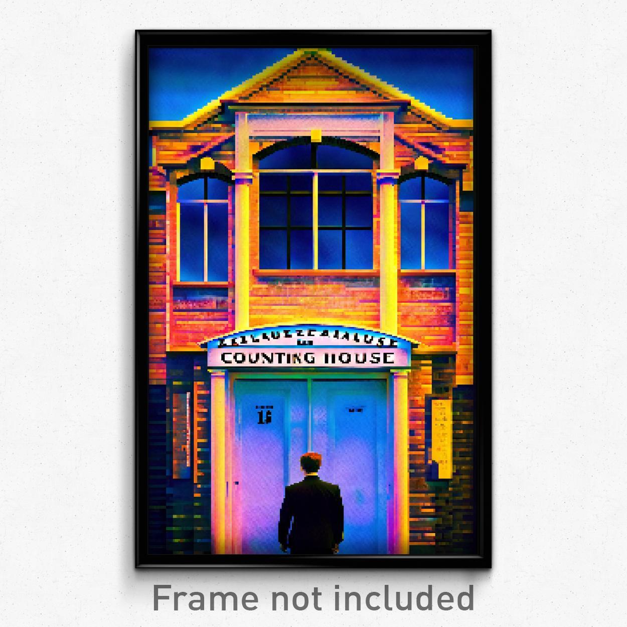 8-Bit Pixel Art Poster - Zealous Counting House Psychedelic Game Print