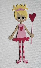 Tutu Cute Valentines Girl Blonde Hair. Scrapbook, Card making Paper Piecing