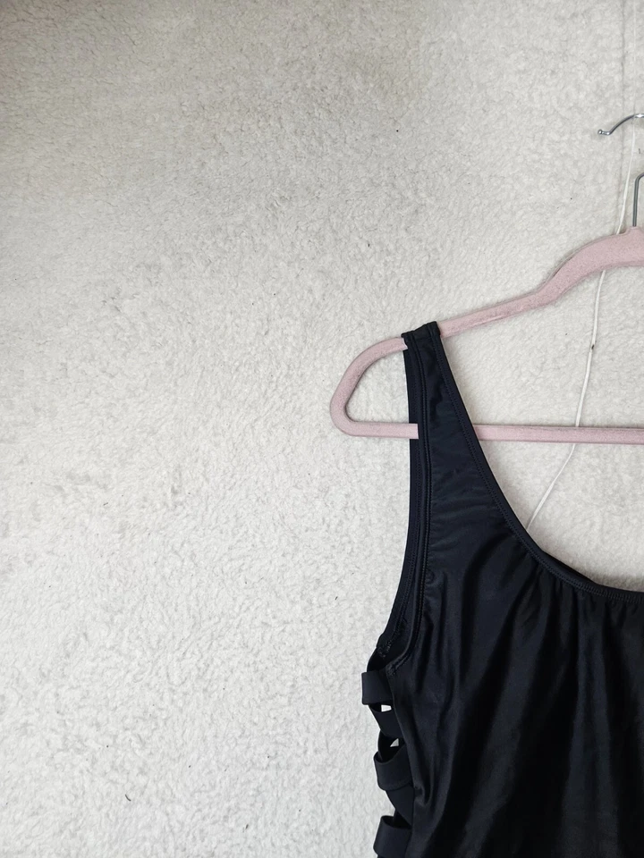 So Girls Swimsuit Extra Large Black Nylon Blend Sleeveless One Piece Swimwear - Imagem 2 de 4