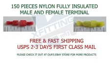 150 PCS MALE & FEMALE FULLY INSULATED QUICK DISCONNECTS WIRE CONNECTORS 22-10 GA