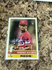Yosver Zulueta Signed 2025 Topps Heritage Auto Rc Cincinnati Reds # 132