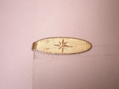 1-1/16'' Sterling Silver Engraved Vintage TINY SMALL JML BRAND Tie Bar Clip