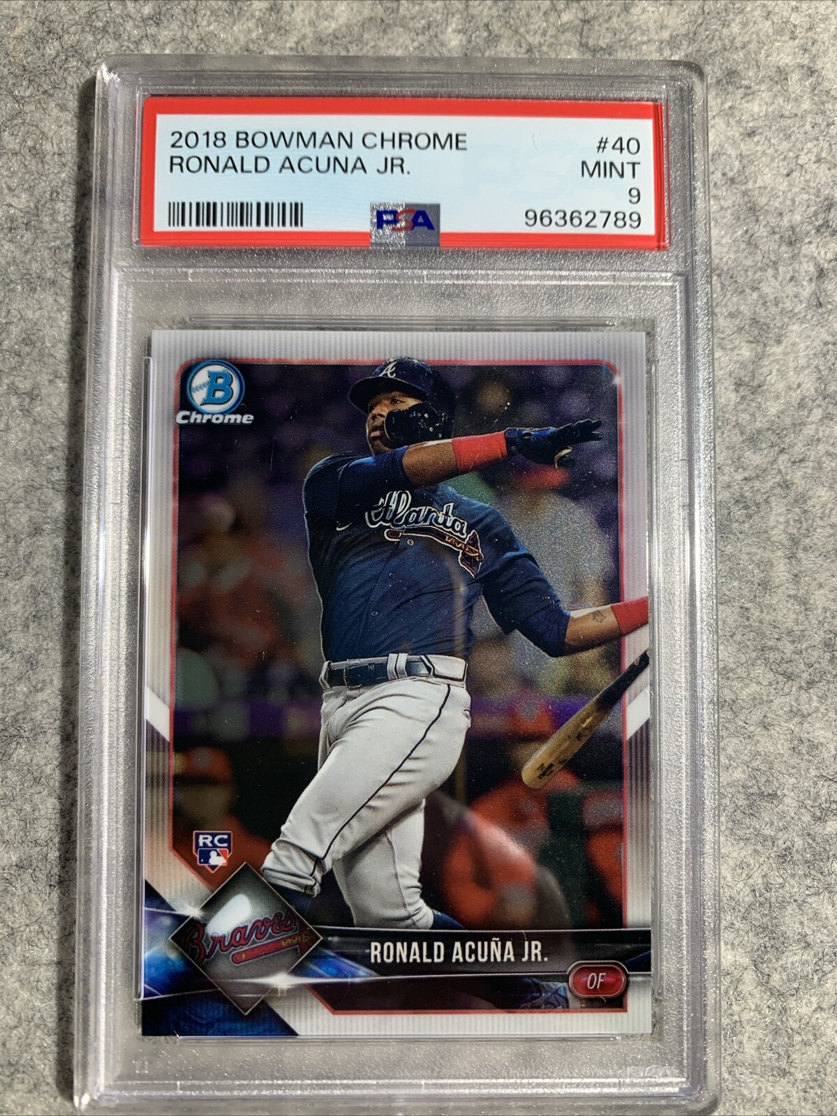 2018 Bowman Chrome Ronald Acuna Jr. RC Bowman Chrome Rookie #40 PSA 9