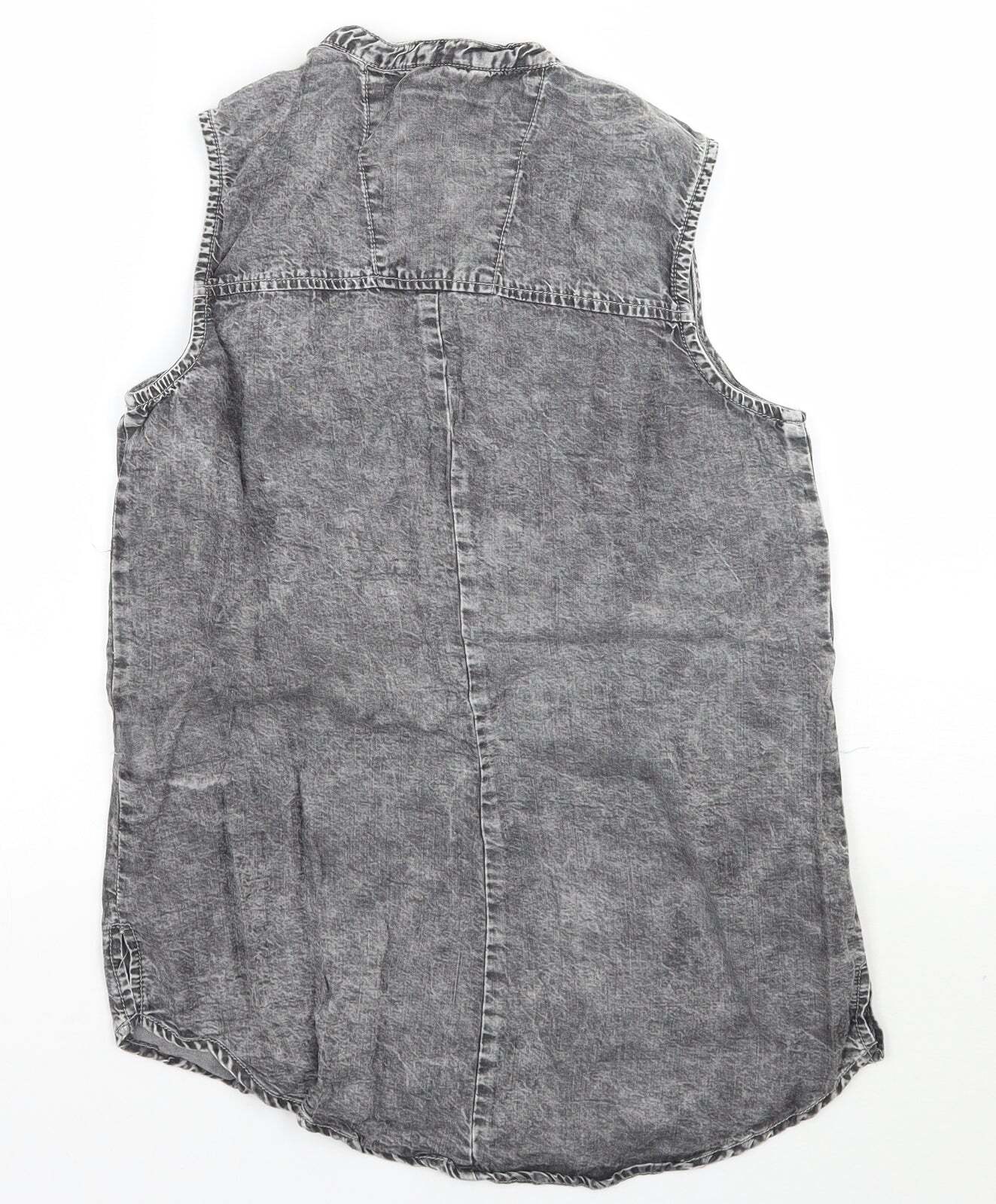 Denim co Womens Grey Polyester Blend Basic Button… - image 2
