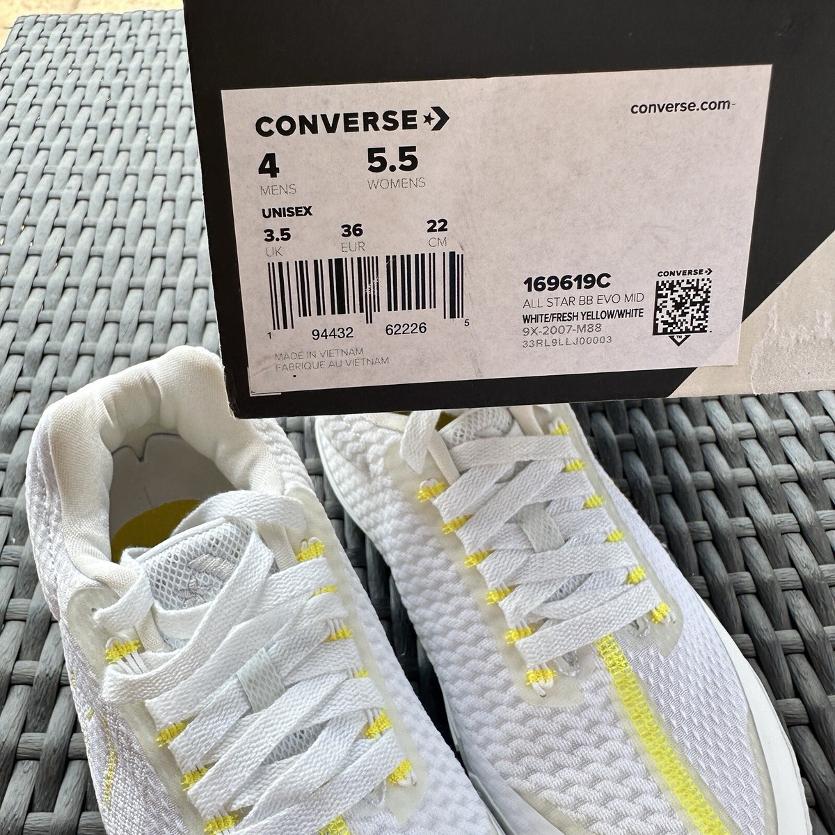 Converse All Star BB Evo Mid Hi-Vis Collection Men's Shoes White