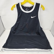 Nike Basketball Jersey Sleeveless Shirt Tank Black White Mesh Men's Medium