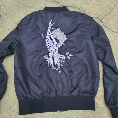 HUF Womens Jacket Size Small Skull And Roses