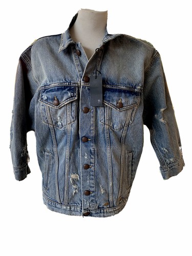 R13 DENIM Jacket Selvedge Shredded Blue 