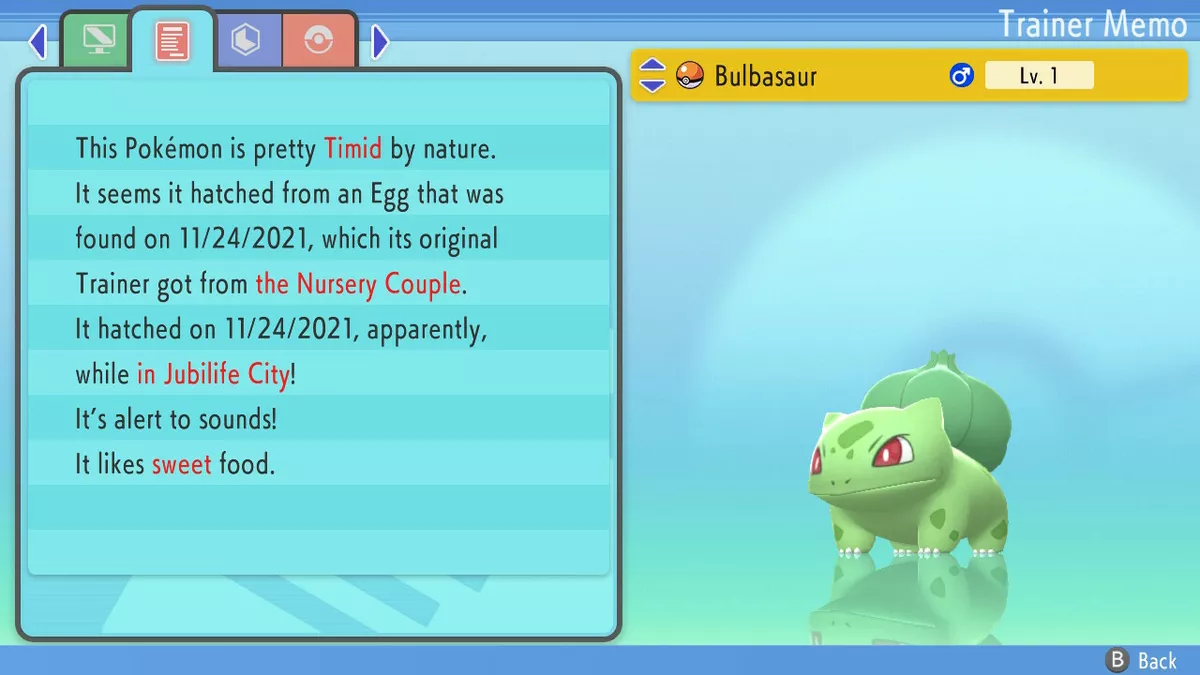 Shiny BULBASAUR 6IV / Pokemon Brilliant Diamond and Shining 