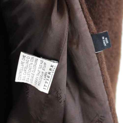 Versus Gianni Versace Alpaca Wool Logo Button Double Breasted Brown Pea Coat 38 - Picture 8 of 8