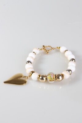 Pulsera Para Mujeres Colgante De Corazon Piedras Preciosas Naturales  De Jade  