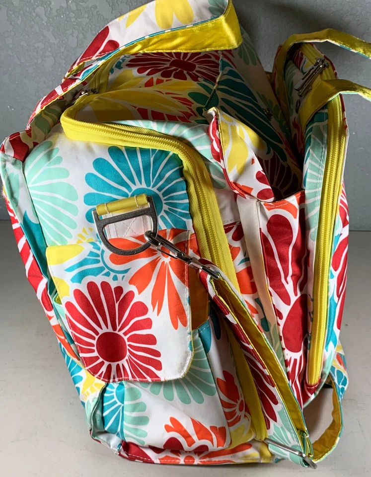 ЧИТАЙТЕ! Ju-Ju-Be JuJuBe цветок питания большой цветочный подгузник сумка белый желтый - Изображение 3 из 4