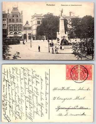 Rotterdam Netherlands ZIEKENHUIS EN CALAND MONUMENT Postcard f13