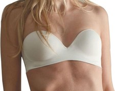 Carnival Seamless Mold Low Plung Bandeau Bra Ivory 36D