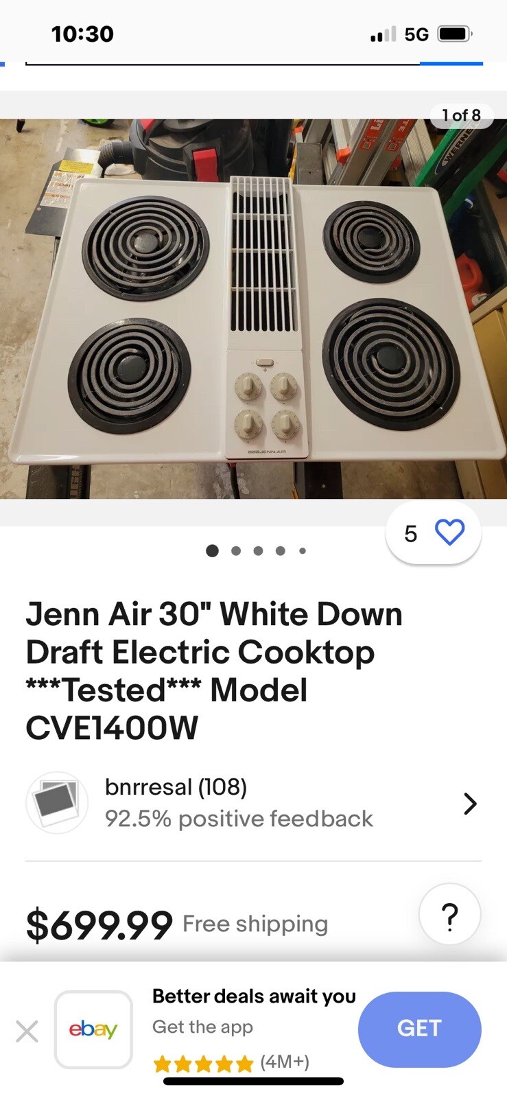 Vintage Jenn Air Cooktop 30” Electric Stainless Cooktop W/ Downdraft Model C221 eBay
