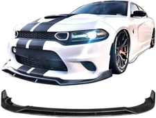 Fits 15-23 Dodge Charger SRT V2 Style Front Bumper Lip Splitter Gloss Black ABS