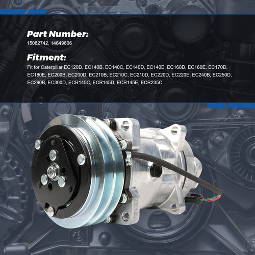 AC Compressor 15082742 14649606 For Volvo EC140B EC160B EC180B EC200B 210B 210D - Picture 2 of 11