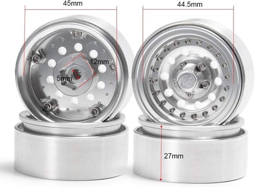 High-Performance Shock-Proof 1.9 Inch Alloy Beadlock Rims for 1/10 RC Vehicles - Picture 6 of 9