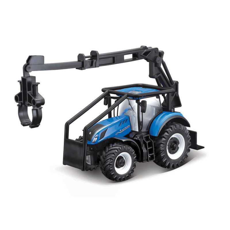 Bburago 18-31669 New Holland T7.315 Tractor With Front Loader Log Loader And 3 L