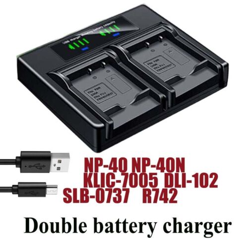 Dual Battery Charger For Pentax D-Li8 Li85 D-BC8 Optio A10 A20 A30 A36 A40 E65 - Afbeelding 1 van 4