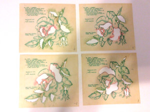 VTG 1952 Polly-Dell Stencils #22872 Mexican Violet 4 Pieces Videll Dougherty