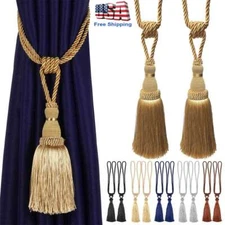 2/4Pcs Curtain Tassel Tiebacks Durable Window Tie backs Rope Holdbacks Window US