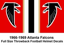NOS Full Size 1966-1969 Atlanta Falcons Throwback Football Helmet Decals  20 mil