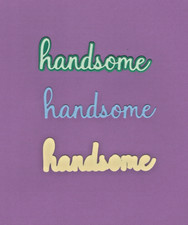 HANDSOME with background word die cuts scrapbook cards