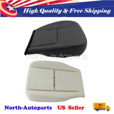 Driver Bottom Leather Seat Cover Black Foam Pad For 07-14 Silverado Sierra 1500