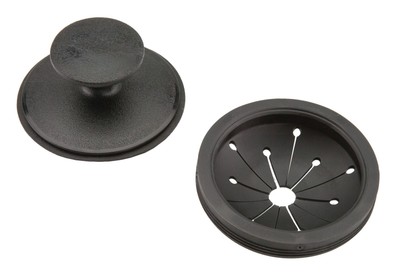 Black Disposer EZ Mount Garbage Disposal Stopper and Splash Guard for Sink Dr...